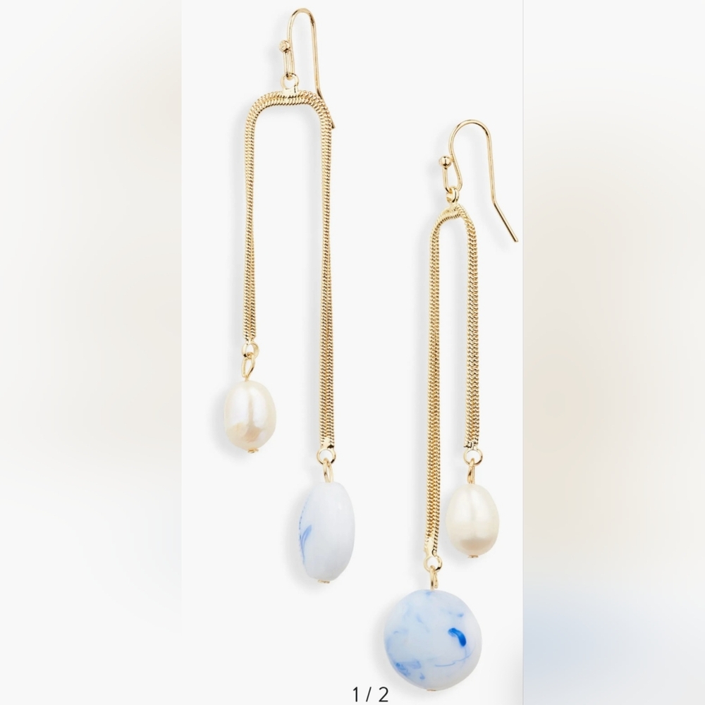 Nordstrom Freshwater Pearls and Acrylic Beads Earrings